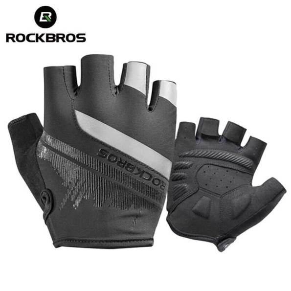 ROCKBROS Fingerless Gloves Men's Shockproof Wear Resistant (1) ROCKBROS Fingerless Gloves Men's Shockproof Wear Resistant
