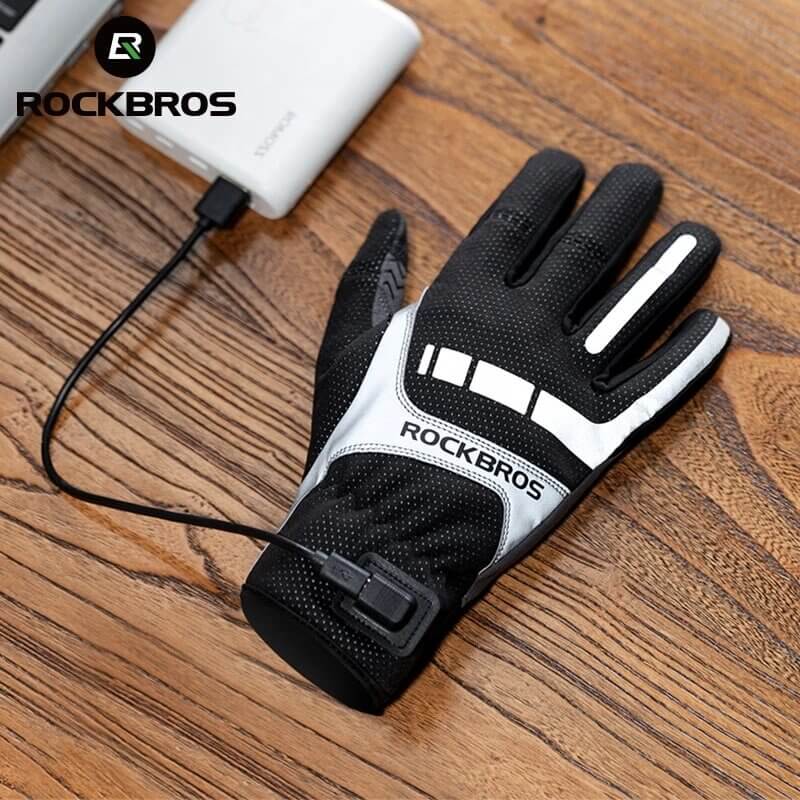 ROCKBROS USB Heated Gloves Windproof Cycling Gloves SBR (1) ROCKBROS USB Heated Gloves Windproof Cycling Gloves SBR