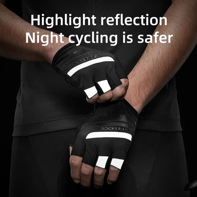 ROCKBROS Fingerless Gloves Men’s Shockproof Wear Resistant (6)