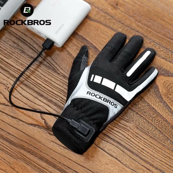 ROCKBROS USB Heated Gloves Windproof Cycling Gloves SBR 1