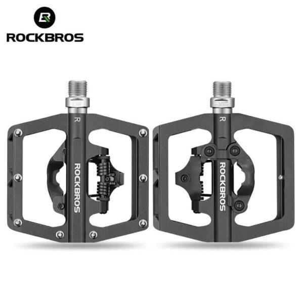 ROCKBROS 2 In 1 Bicycle Lock Pedal With Free Cleat SPD Road Pedals 1