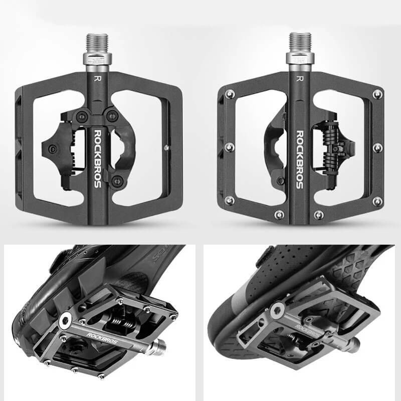ROCKBROS 2 In 1 Bicycle Lock Pedal With Free Cleat SPD Road Pedals (5)