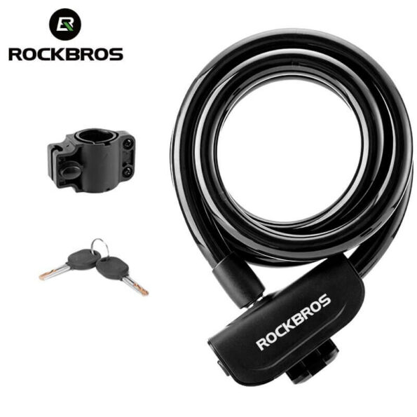 ROCKBROS Bicycle Cable Lock Portable Anti Theft Ring Lock MTB 1