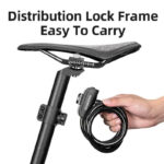 ROCKBROS Bicycle Cable Lock Portable Anti-Theft Ring Lock MTB (1)