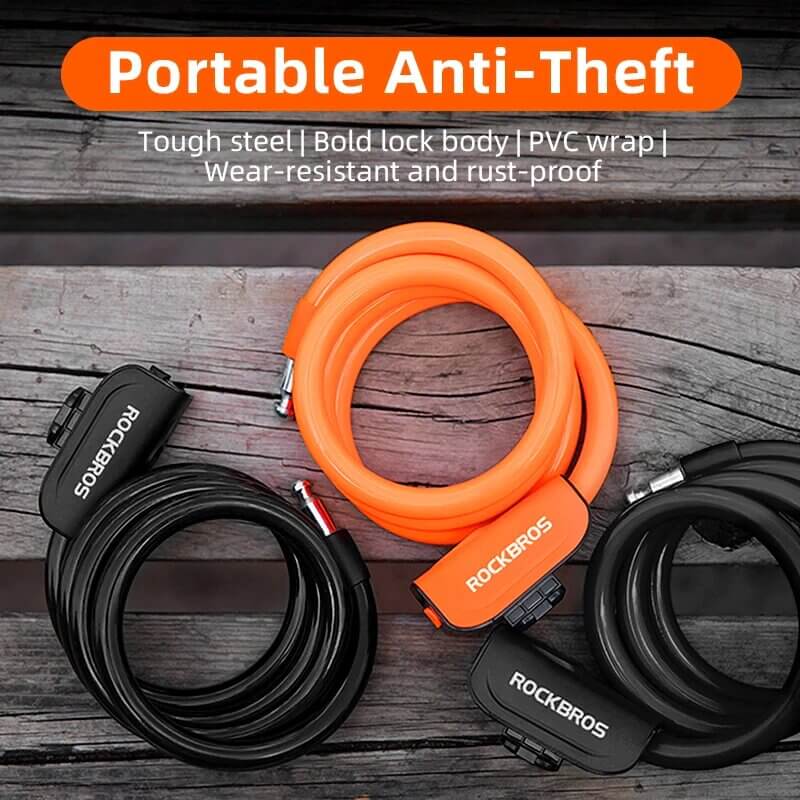 ROCKBROS Bicycle Cable Lock Portable Anti-Theft Ring Lock MTB (6)