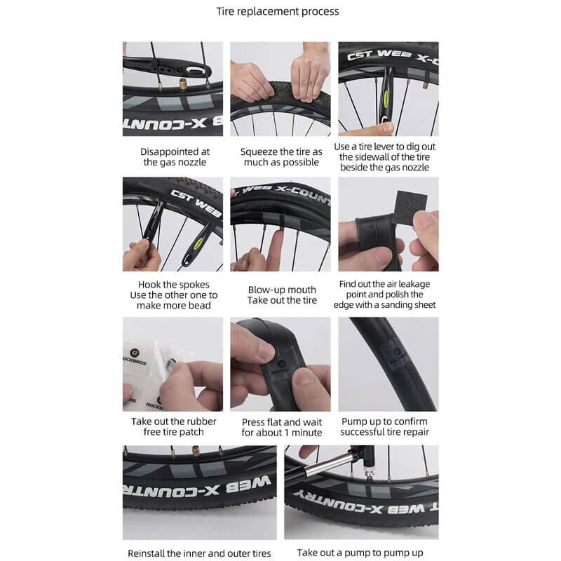 ROCKBROS Bike Tire Repair Kit Aluminum Alloy 130Psi AVFV (5)