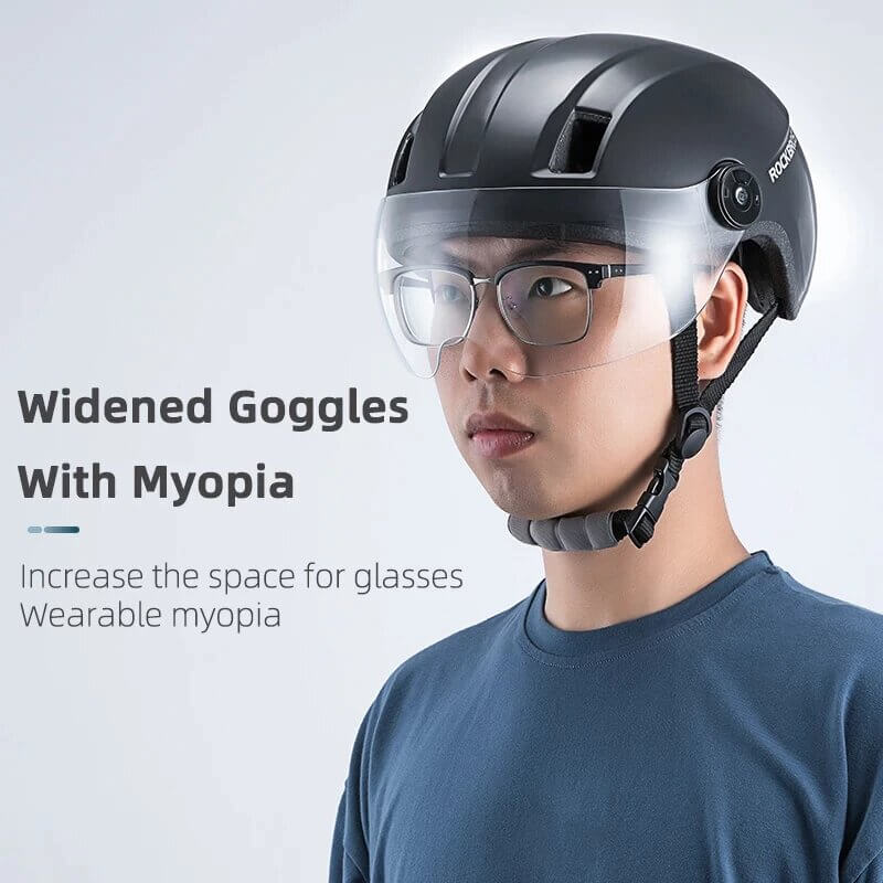 ROCKBROS Men’s Women’s Mountain Bike Helmets With Goggles (2)