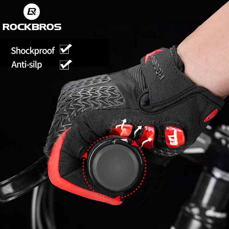 ROCKBROS Windproof Cycling Gloves MTB Winter Riding Gloves (2)