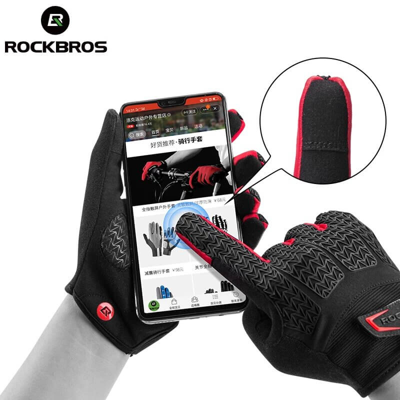 ROCKBROS Windproof Cycling Gloves MTB Winter Riding Gloves (3)
