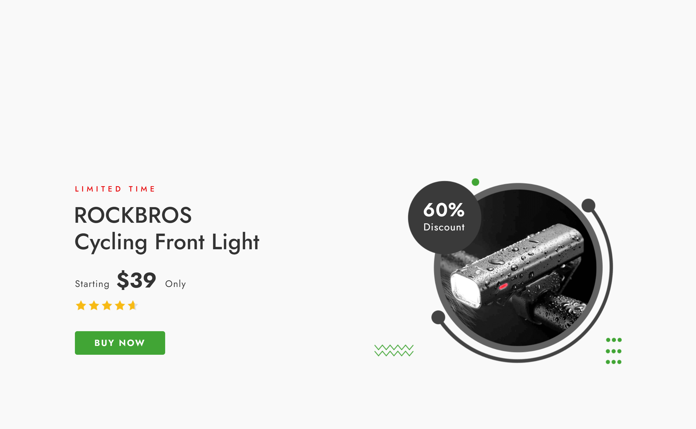 ROCKBROS Cycling Front Light Medium