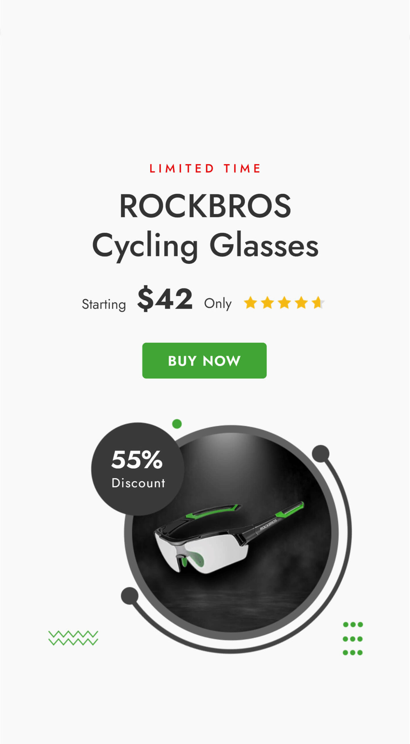 ROCKBROS Cycling Glasses Extra Small scaled
